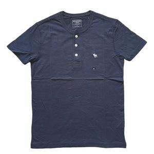 Abercrombie Fitch Men's All Cotton T-shirt Short Sleeve Tee in grey/blue XS